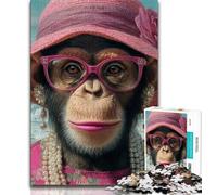 Puzzle da 1000 pezzi per adulti e adolescenti, la regina degli scimpanzé, puzzle da 1000 pezzi, per giochi educativi, giocattoli, offerte come regali per tutta la famiglia (dimensioni 38x26cm)