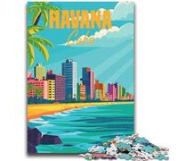 Puzzle da 1000 pezzi per adulti e adolescenti L'Avana, Cuba, antistress minimo, sfida difficile, migliora l'amore tra coppie (dimensioni 50x70cm)