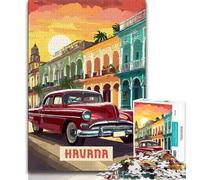 Puzzle da 1000 pezzi per adulti e adolescenti L'Avana, giocattoli educativi per l'apprendimento, giochi per famiglie che migliorano l'amore tra coppie (38x26cm)