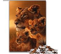 Puzzle da 1000 pezzi per adulti e adolescenti, leone della savana africana, giocattoli, giochi educativi, decorazione murale antistress (dimensioni 50x75cm)