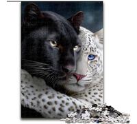 Puzzle da 1000 pezzi per adulti e adolescenti, leopardo bianco e nero, giocattolo educativo intellettuale decomprimente, ideale come regalo per tutta la famiglia dimensioni 50x75cm