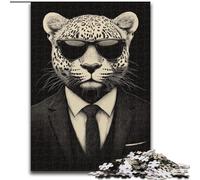 Puzzle da 1000 pezzi per adulti e adolescenti,leopardo bianco e nero,per bambini dai 14 anni in su,giocattoli educativi per l'apprendimento,giochi per famiglie,regalo di compleanno dimensioni 50x75cm