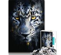 Puzzle da 1000 pezzi per adulti e adolescenti Leopardo dorato, aiuta il cervello a esercitare giocattoli avvincenti per coltivare la pazienza e migliorare la memoria (38x26cm)