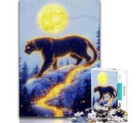 Puzzle da 1000 pezzi per adulti e adolescenti, leopardo dorato, giocattoli fai da te, gioco educativo per compleanni e Natale, per bambini dai 14 anni in su, 38x26cm