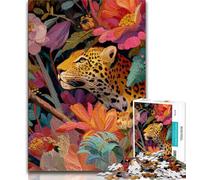 Puzzle da 1000 pezzi per adulti e adolescenti Leopardo, gioco stimolante, ideale come regalo per tutta la famiglia (75x50cm)