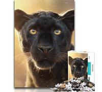 Puzzle da 1000 pezzi per adulti e adolescenti, leopardo nero, giocattolo educativo intellettuale decomprimente, ideale come regalo per tutta la famiglia (38x26cm)