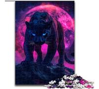 Puzzle da 1000 pezzi per adulti e adolescenti, leopardo sotto la luna di sangue, gioco per famiglie, antistress, sfida difficile, rafforza l'amore tra coppie (dimensioni 26x38cm)