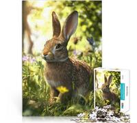 Puzzle da 1000 pezzi per adulti e adolescenti Lepre in un prato Fatto di cartone per età 14+ Divertimento in famiglia È ideale come regalo per tutta la famiglia misurare：38x52cm