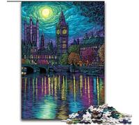 Puzzle da 1000 pezzi per adulti e adolescenti Londra di notte, gioco per famiglie antistress, sfida difficile, rafforza l'amore tra coppie (dimensioni 26x38cm)