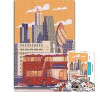 Puzzle da 1000 pezzi per adulti e adolescenti Londra Inverno Natale, giocattoli educativi per l'apprendimento Giochi per famiglie Migliorano l'amore tra coppie (38x26cm)