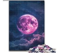 Puzzle da 1000 pezzi per adulti e adolescenti Luna viola, giocattolo educativo intellettuale decomprimente, regalo di compleanno, regali, arte murale dimensioni 50x75cm