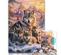 Puzzle da 1000 pezzi per adulti e adolescenti, Lupo delle nevi, antistress, per ammazzare il tempo, lista dei desideri con Babbo Natale (38x26cm)