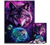 Puzzle da 1000 pezzi per adulti e adolescenti, Lupo e Terra, puzzle in legno per regali di decorazione per la casa, giocattolo stimolante per la famiglia, perfetto per le serate di gioco, 50x75cm