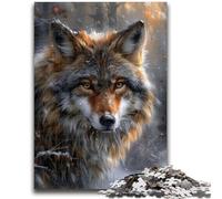 Puzzle da 1000 pezzi per adulti e adolescenti Lupo nella neve Adatto per età dai 14 anni in su Giochi per famiglie Offerta come regalo per tutta la famiglia 38x26cm