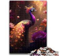 Puzzle da 1000 pezzi per adulti e adolescenti, magnifici giocattoli a forma di pavone, giochi educativi antistress, interazione genitore-figlio per età 14+, 26x38cm