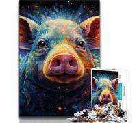 Puzzle da 1000 pezzi per adulti e adolescenti, maialini artistici, giocattoli educativi per l'apprendimento, giochi per famiglie, adatti per la decorazione del desktop (38x26cm)