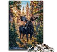 Puzzle da 1000 pezzi per adulti e adolescenti,motivo: alce della foresta,puzzle da 1000 pezzi,ideale come regalo per tutta la famiglia,adatto per bambini di età compresa tra 38 e 14 anni (38x26cm)