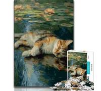 Puzzle da 1000 pezzi per adulti e adolescenti, motivo: animali e gatti, decorazione per la casa, con carboncino, ideale per trascorrere momenti di relax (38x26cm)
