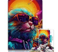 Puzzle da 1000 pezzi per adulti e adolescenti, motivo: animali e topi, antistress, per ammazzare il tempo in casa, con poster abbinato e foglio di quiz, 38x26cm