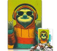 Puzzle da 1000 pezzi per adulti e adolescenti, motivo: bradipo astratto, giocattoli educativi per l'apprendimento, giochi per famiglie, gioco educativo per compleanno, Natale, 38x26cm