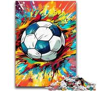 Puzzle da 1000 pezzi per adulti e adolescenti, motivo: calcio colorato, puzzle da 1000 pezzi, gioco a quiz, decorazione da parete, regali unici per compleanno e Natale (26x38cm)