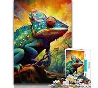 Puzzle da 1000 pezzi per adulti e adolescenti, motivo: camaleonte, aiuta il cervello a esercitare i giocattoli che creano dipendenza per coltivare la pazienza, decorazione da parete, 38x26cm