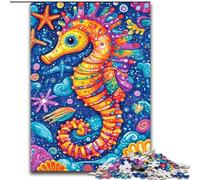 Puzzle da 1000 pezzi per adulti e adolescenti, motivo: cavalluccio marino, giocattolo educativo intellettuale decomprimente, ideale come regalo per tutta la famiglia dimensioni 26x38cm