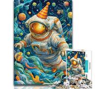 Puzzle da 1000 pezzi per adulti e adolescenti, motivo: compleanno dell'astronauta, gioco stimolante, giocattoli, decorazione da parete, regali unici per compleanno e Natale (dimensioni 38x26cm)