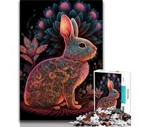 Puzzle da 1000 pezzi per adulti e adolescenti, motivo: coniglio colorato, interessante per ridurre lo stress e favorire l'interazione genitore-figlio (dimensioni 38x26cm)