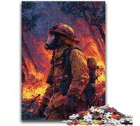 Puzzle da 1000 pezzi per adulti e adolescenti, motivo: "Fiamma e pompiere", adatto a partire dai 14 anni, gioco educativo per compleanni e Natale, 26x38cm