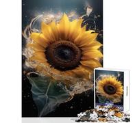 Puzzle da 1000 pezzi per adulti e adolescenti motivo: girasole e gocce d'acqua decorazione per la casa giocattoli opere d'arte regali giochi divertenti migliorare l'amore tra coppie dimensioni: