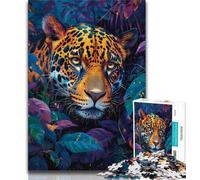 Puzzle da 1000 pezzi per adulti e adolescenti, motivo: leopardo della giungla, giochi educativi, decorazione per la casa, gioco educativo per compleanno e Natale (38x26cm)