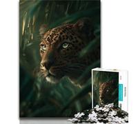 Puzzle da 1000 pezzi per adulti e adolescenti, motivo: leopardo della giungla, sfida di intelligenza cerebrale, giocattoli avvincenti, regalo di compleanno, regali, arte murale (38x26cm)
