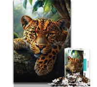 Puzzle da 1000 pezzi per adulti e adolescenti, motivo leopardo della giungla, sfida difficile antistress, ogni pezzo è unico, gioco divertente e stimolante per tutta la famiglia, 38x26cm
