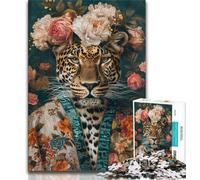 Puzzle da 1000 pezzi per adulti e adolescenti, motivo leopardo fantasy, aiuta il cervello a esercitare giocattoli avvincenti per coltivare la pazienza, decorazione perfetta, 38x26cm
