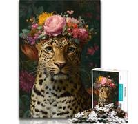 Puzzle da 1000 pezzi per adulti e adolescenti, motivo leopardo fantasy, giochi educativi, decorazione per la casa, ideale come regalo per tutta la famiglia (75x50cm)