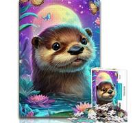 Puzzle da 1000 pezzi per adulti e adolescenti, motivo: lontra, interessante gioco di interazione genitore-figlio per ridurre lo stress (dimensioni 38x26cm)
