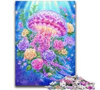 Puzzle da 1000 pezzi per adulti e adolescenti, motivo: meduse floreali, per bambini dai 14 anni in su, interessanti regali per ridurre lo stress per amici e familiari, 50x75cm