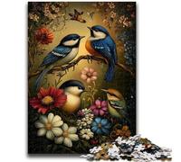 Puzzle da 1000 pezzi per adulti e adolescenti, motivo: mondo di fiori e uccelli, per trascorrere il tempo in casa, con pezzi completamente interconnessi e di forma casuale, 50x75cm