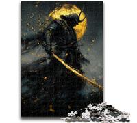Puzzle da 1000 pezzi per adulti e adolescenti, motivo: neon samurai warrior war, aiuta il cervello a esercitare i giocattoli avvincenti per coltivare la pazienza, decorazione da parete, 50x75cm
