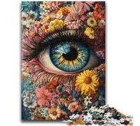 Puzzle da 1000 pezzi per adulti e adolescenti, motivo: occhi di fiori, per età 14+ Difficile da completare ma divertente e umoristico Ottimi regali e giocattoli 50x75cm