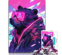 Puzzle da 1000 pezzi per adulti e adolescenti, motivo: orso bruno alla moda Puzzle da 1000 pezzi, ideale come regalo per tutta la famiglia Adatto per bambini dai 14 anni in su (dimensioni 38x26cm)