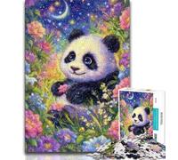 Puzzle da 1000 pezzi per adulti e adolescenti motivo: panda fiorito 1000 pezzi per adulti giocattolo educativo intellettuale decomprimente decorazione perfetta 75x50cm