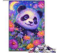 Puzzle da 1000 pezzi per adulti e adolescenti, motivo: panda fiorito, adatto a persone dai 14 anni in su, giochi educativi, regali di Babbo Natale segreto (dimensioni 50x75cm)