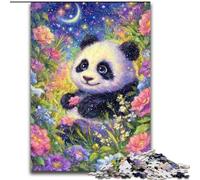 Puzzle da 1000 pezzi per adulti e adolescenti, motivo: panda fiorito, per bambini dai 14 anni in su, ideale come regalo per tutta la famiglia e gli amici (dimensioni 50x75cm)