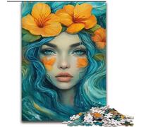 Puzzle da 1000 pezzi per adulti e adolescenti, motivo: ragazza con i fiori, gioco educativo e sfida per migliorare la memoria per bambini dai 14 anni (dimensioni 50x75cm)