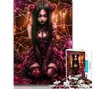 Puzzle da 1000 pezzi per adulti e adolescenti, motivo: ragazza oscura fantasy, antistress, per ammazzare il tempo, lista dei desideri con Babbo Natale (dimensioni 38x26cm)