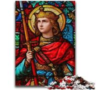 Puzzle da 1000 pezzi per adulti e adolescenti, motivo: Santo, una vetrata colorata, una sfida difficile, ideale come regalo per tutta la famiglia, 50x75cm