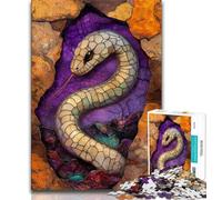 Puzzle da 1000 pezzi per adulti e adolescenti, motivo: serpente fantasy, aiuta il cervello a esercitare giocattoli avvincenti per coltivare la pazienza, decorazione perfetta (38x26cm)