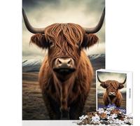 Puzzle da 1000 pezzi per adulti e adolescenti mucca delle Highlands decorazione per la casa giocattoli opere d'arte regali giochi divertenti migliorare l'amore tra coppie dimensioni 50x75cm